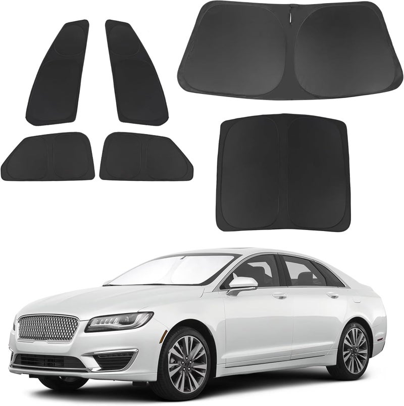 LHFLIVE 6PCS Windshield Sun Shade Custom Fit for 2013-2020 Lincoln MKZ Accessories Foldable Sunshade Side Rear Window Shade Cover Full Set Privacy Protection Keeps Car Cool - Image 1